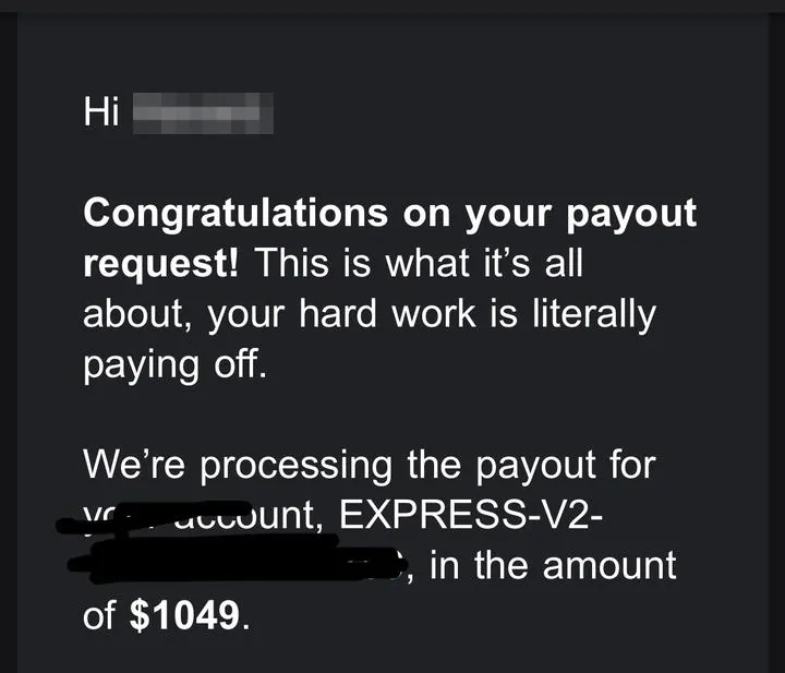 Topstep payout confirmation: $1,049, 13 March 2026 — a second confirmation for $1,051 arrived one minute later.
