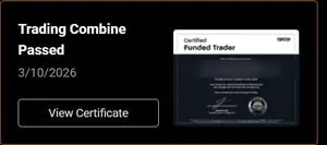 Topstep dashboard: three Trading Combine passes (3 and 10 March 2026).