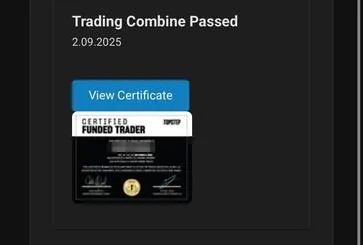 Topstep dashboard: two Trading Combine passes (30 June and 2 September 2025).